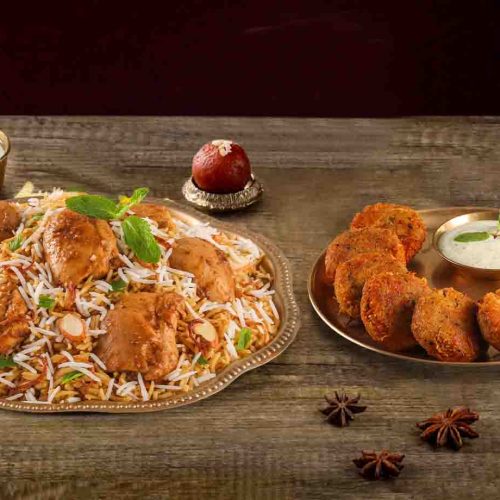 image_es_1646326024122_Royal Combo - Hyderabadi Chicken Biryani (Spicy Lazeez Bhuna Murgh, Serves 2) + Murgh Haleem Kebab (6pcs)